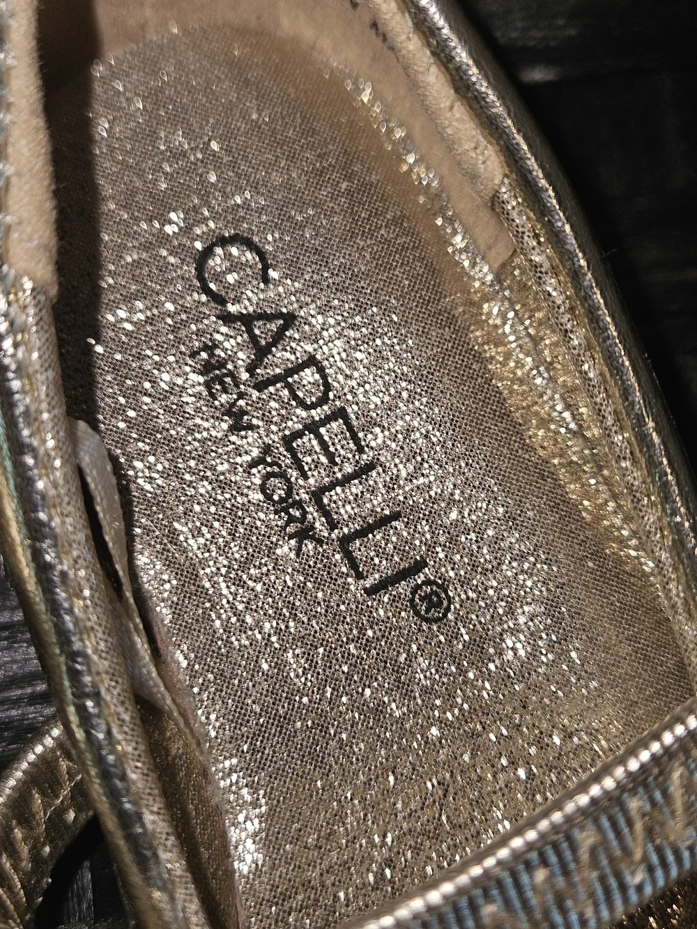 Capelli of New York Metallic Gold Mary Jane Flats with Bow Accent